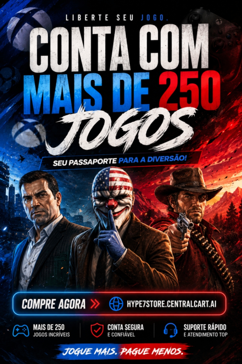 Conta com +250 jogos para Consoles Xbox