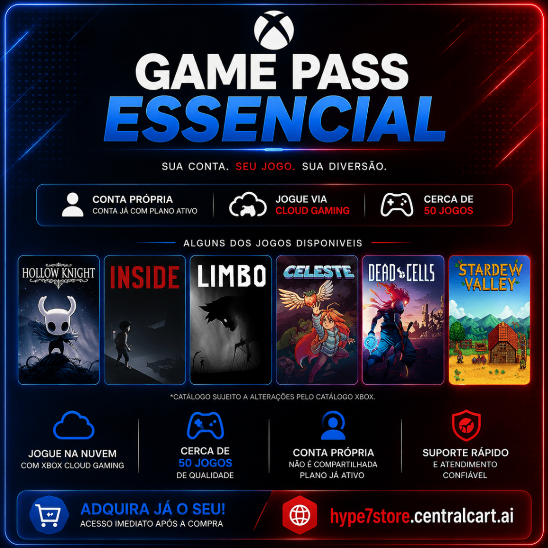 Game Pass Essencial 30 dias Conta compartilhada (2 pessoas)